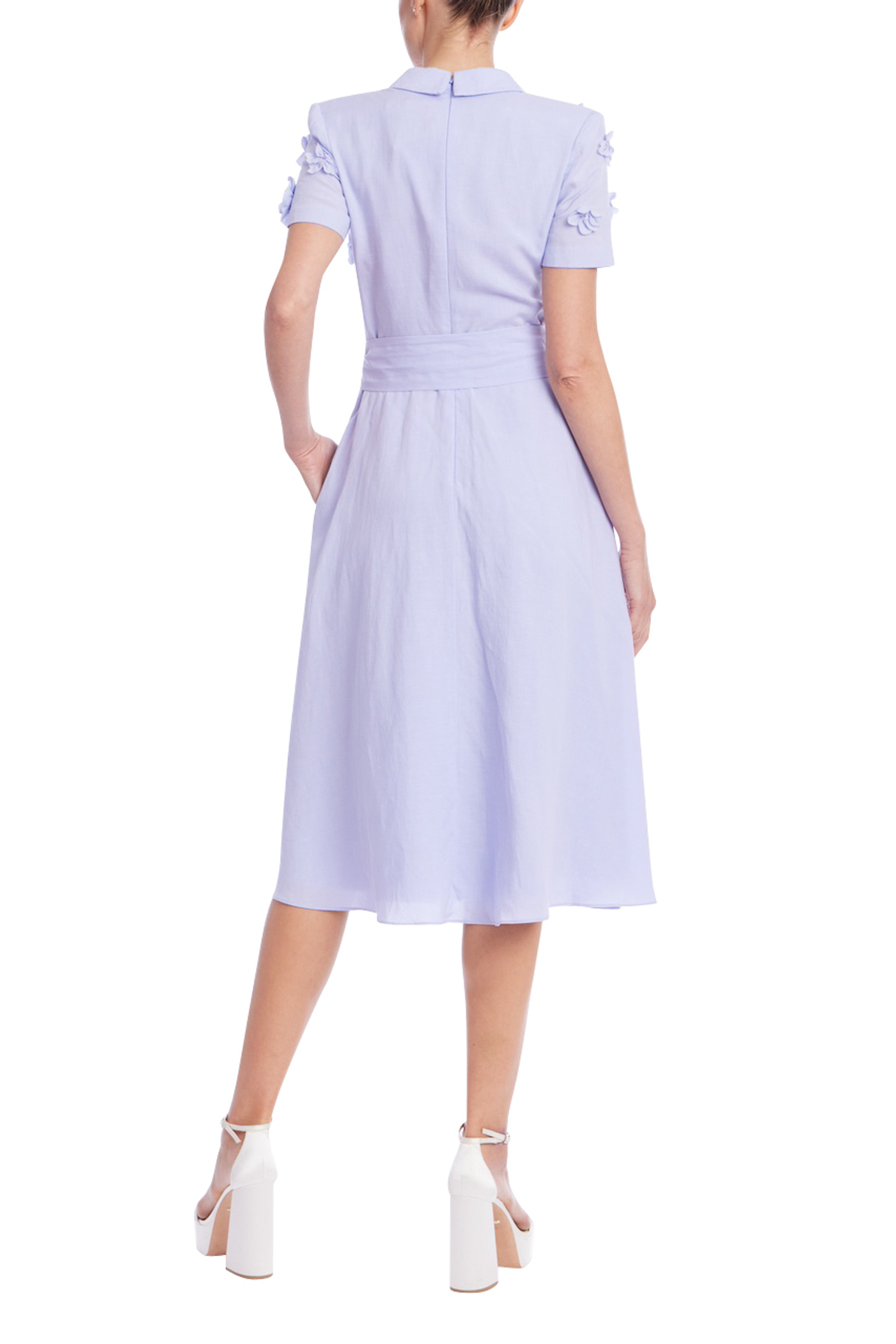 Lavender Bloom Embroidered Midi Dress