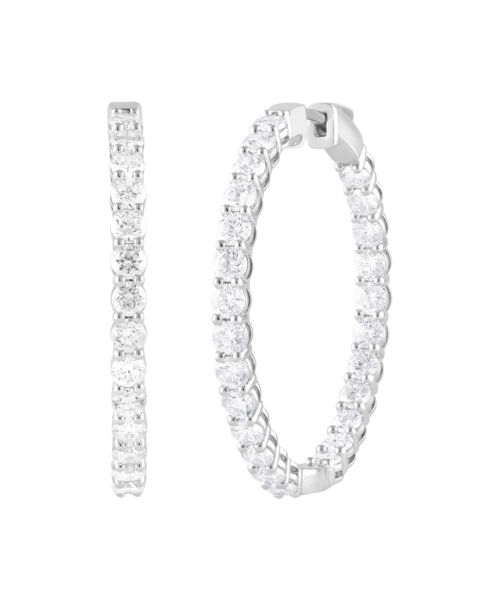 In & Out Diamond Hoop Earrings