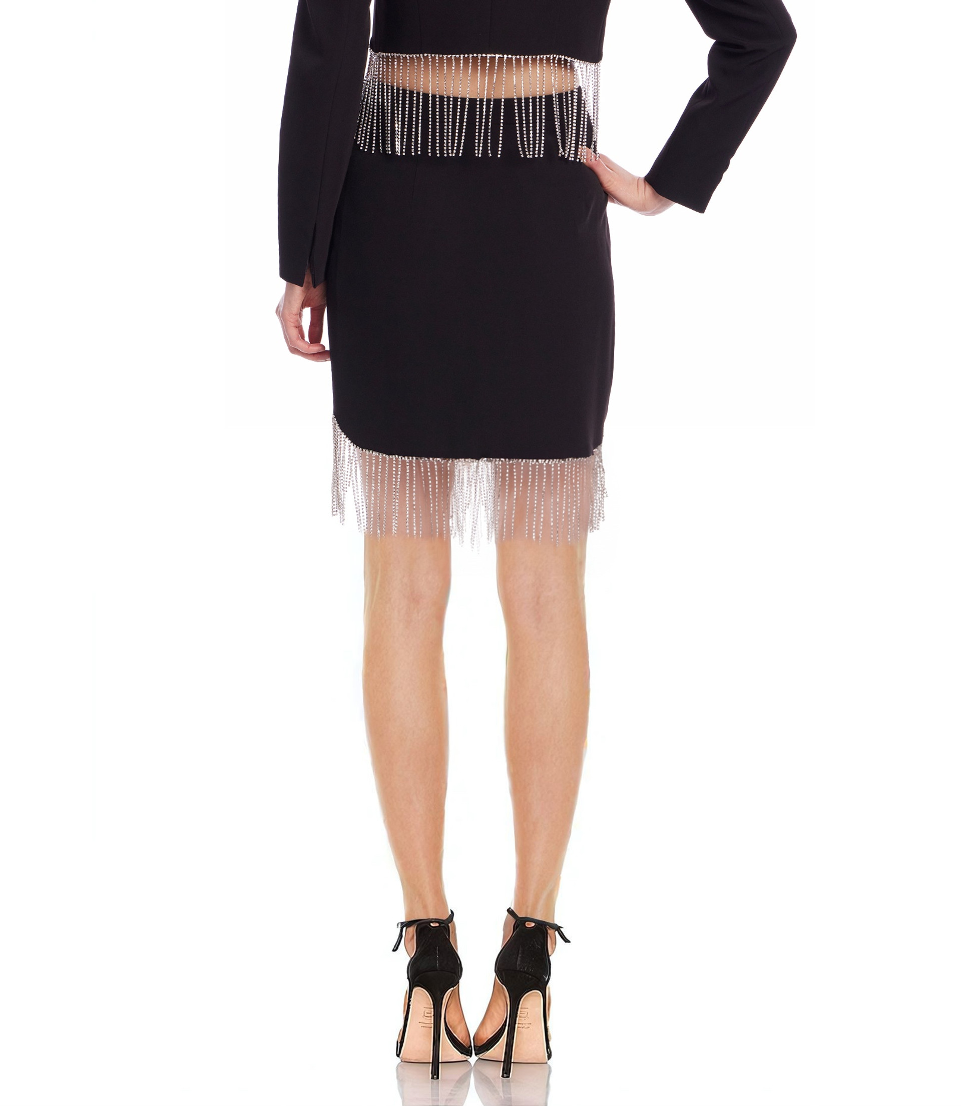 Carrie Crystal Fringe Mini Skirt