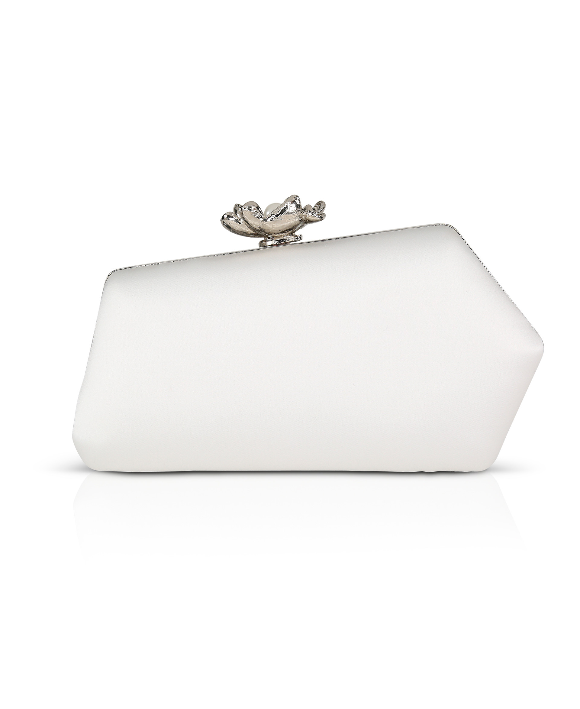 Clementine Asymmetrical Minaudiere With Floral Pearl Clasp