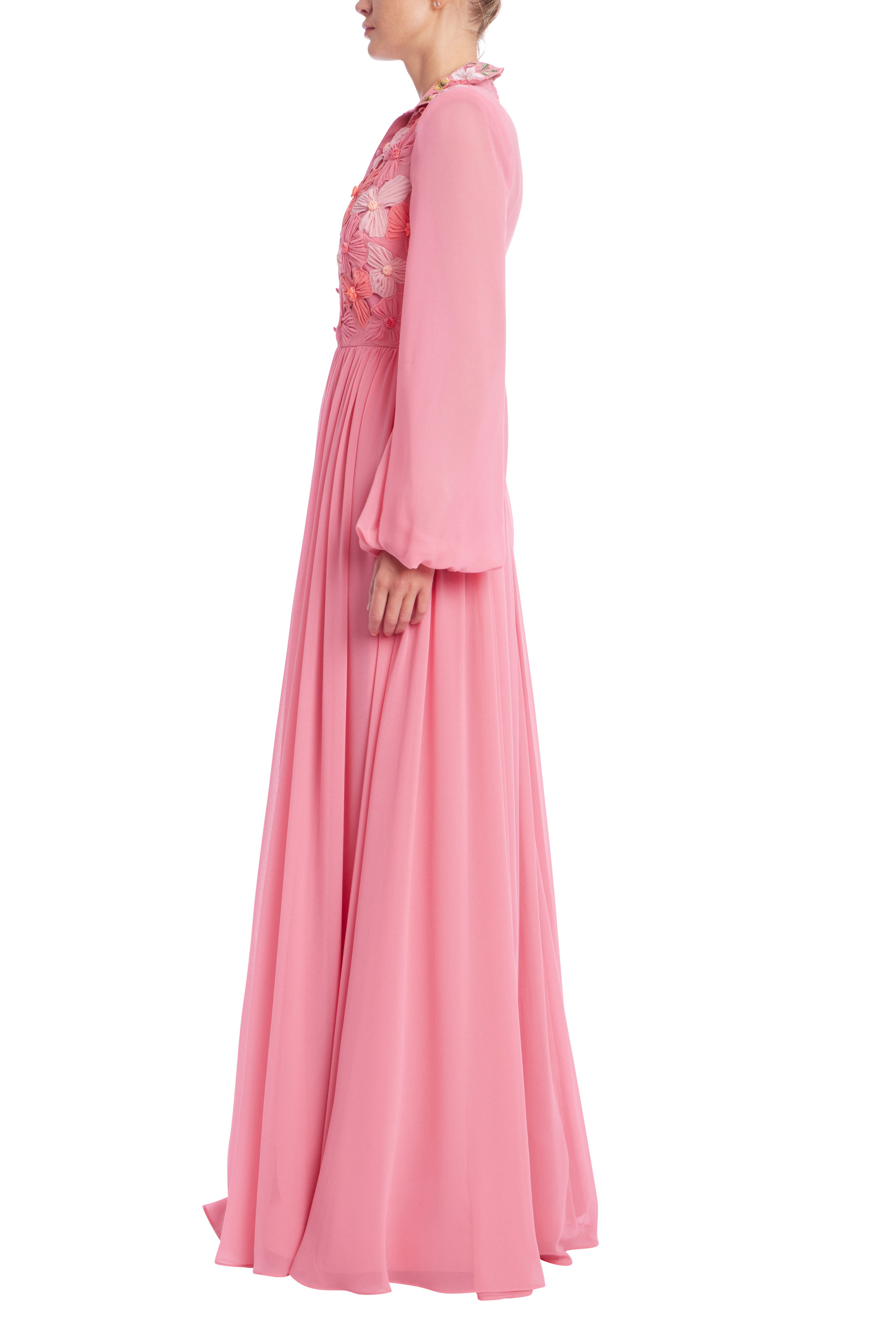 Floral Embroidered Shirt Gown