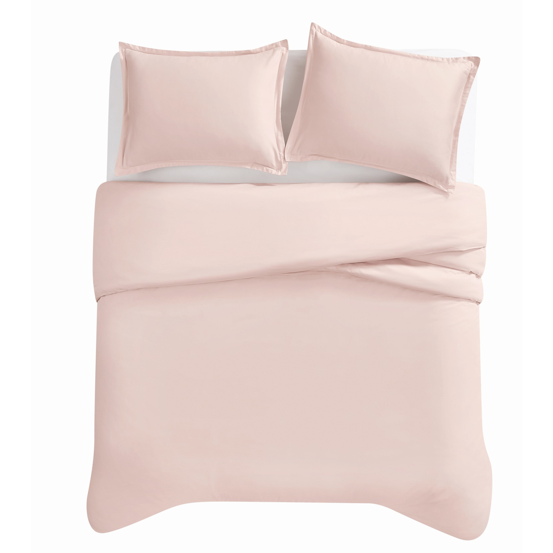 Cotton Sateen Blush 3 Piece Duvet Set