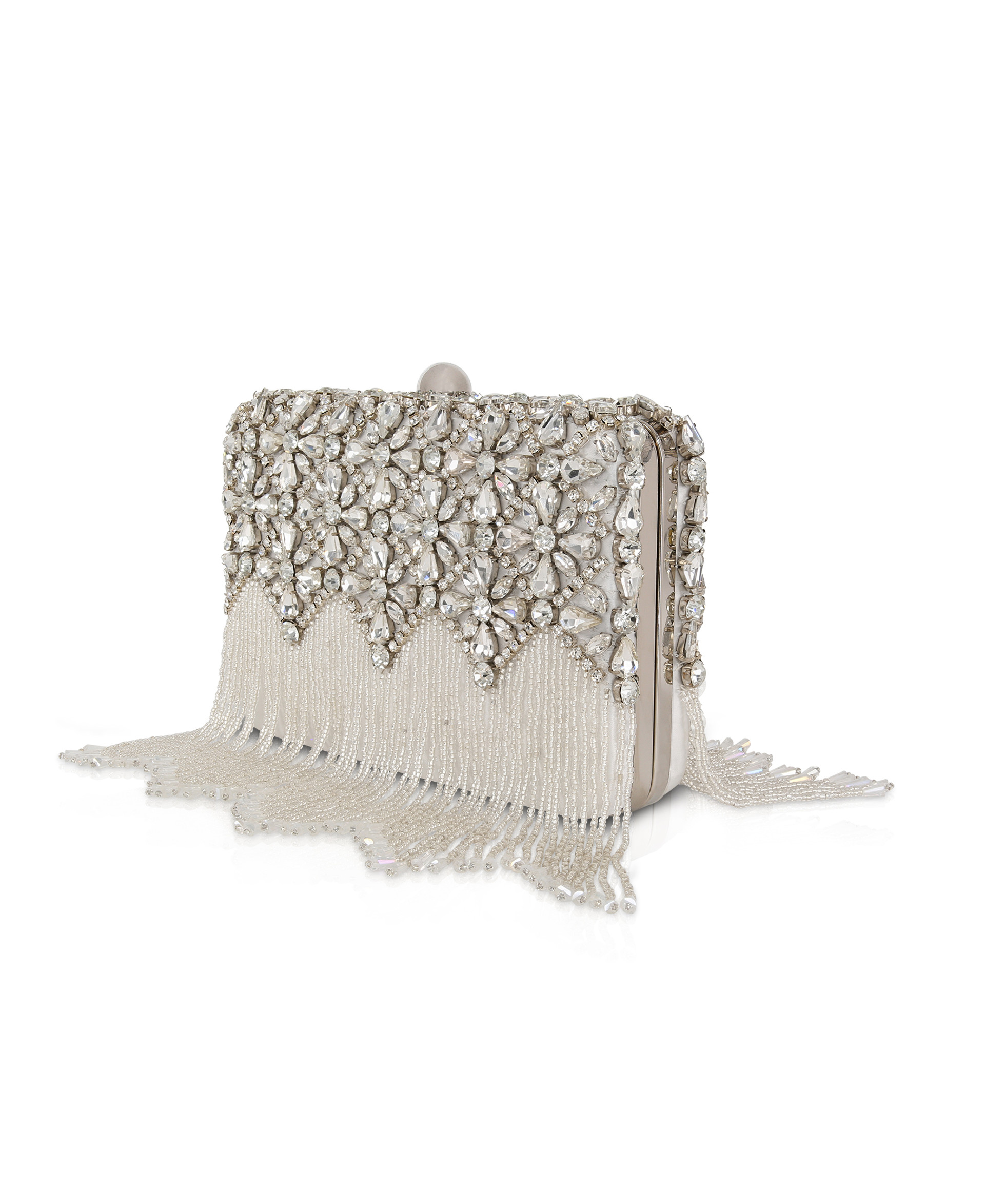 Keira Crystal Floral Beaded Fringe MinaudiÃ¨re