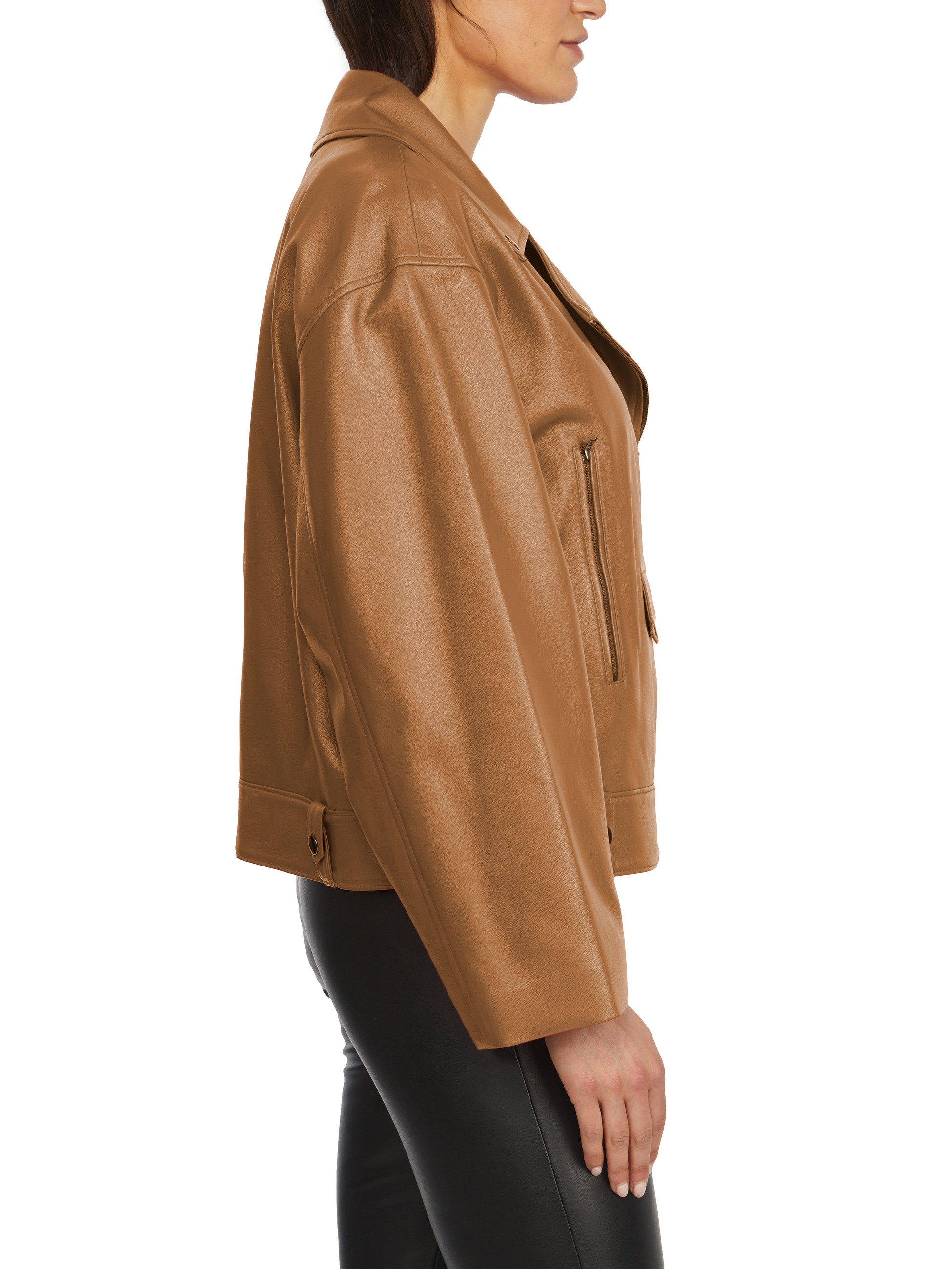Rochelle Leather Feminine Moto Jacket