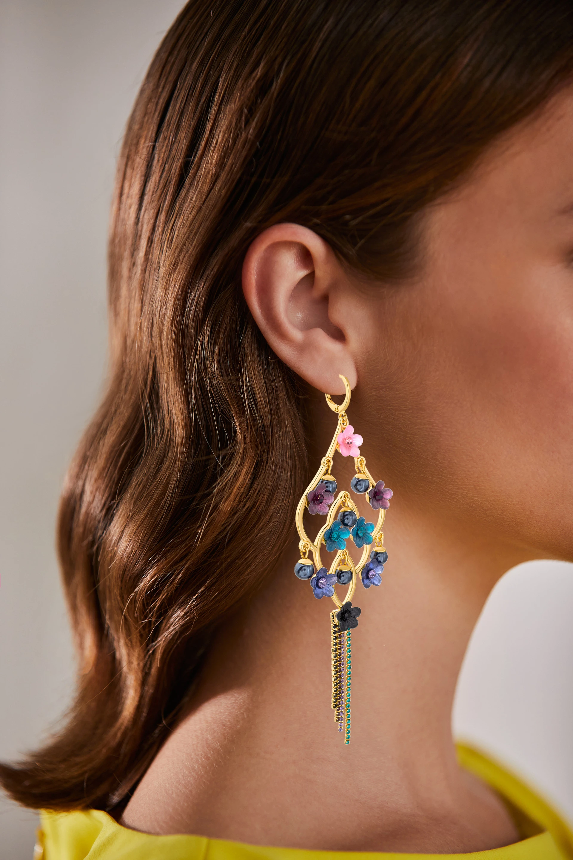 Midnight Garden Resin Chandelier Earrings