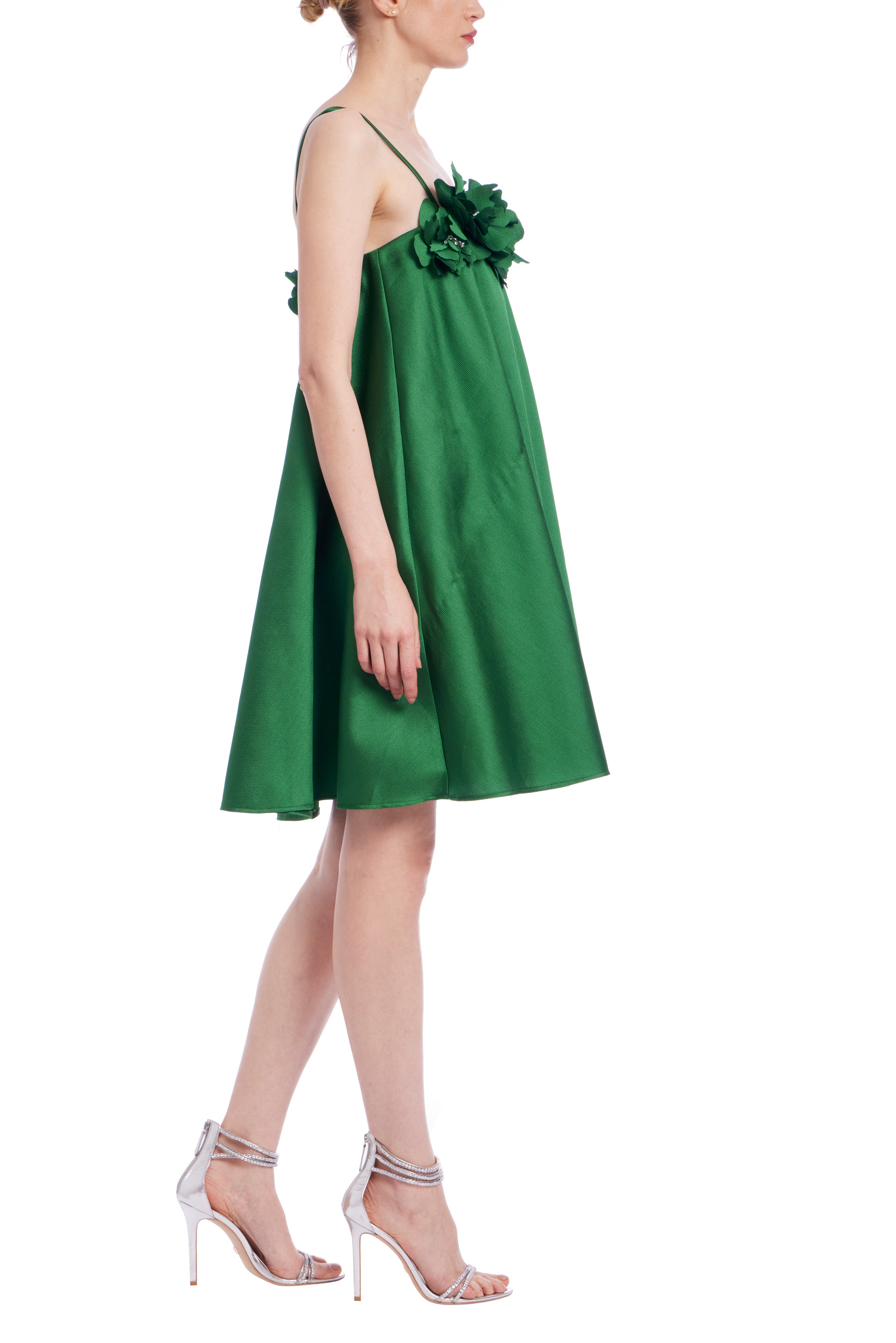 Floral Applique Babydoll Dress