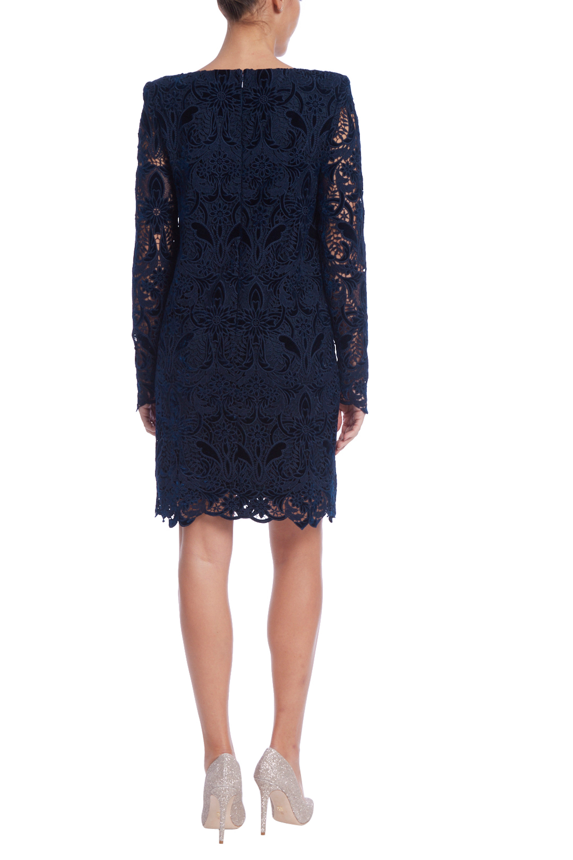 Mixed Media Boatneck Chemise Dress