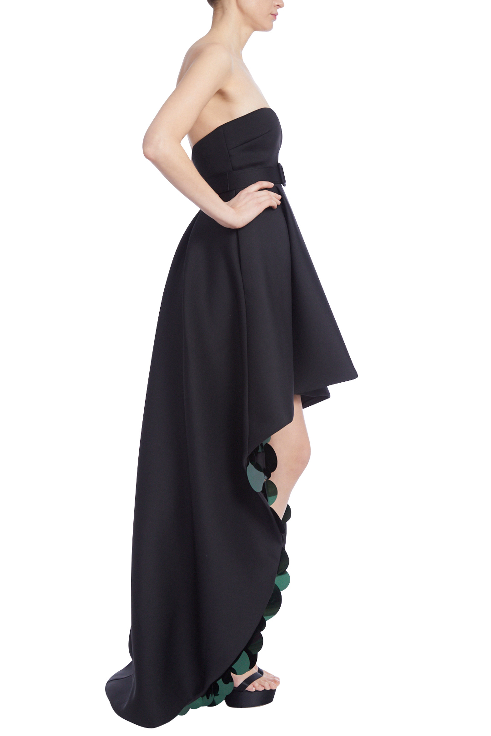 The Surprise Strapless High Low Gown