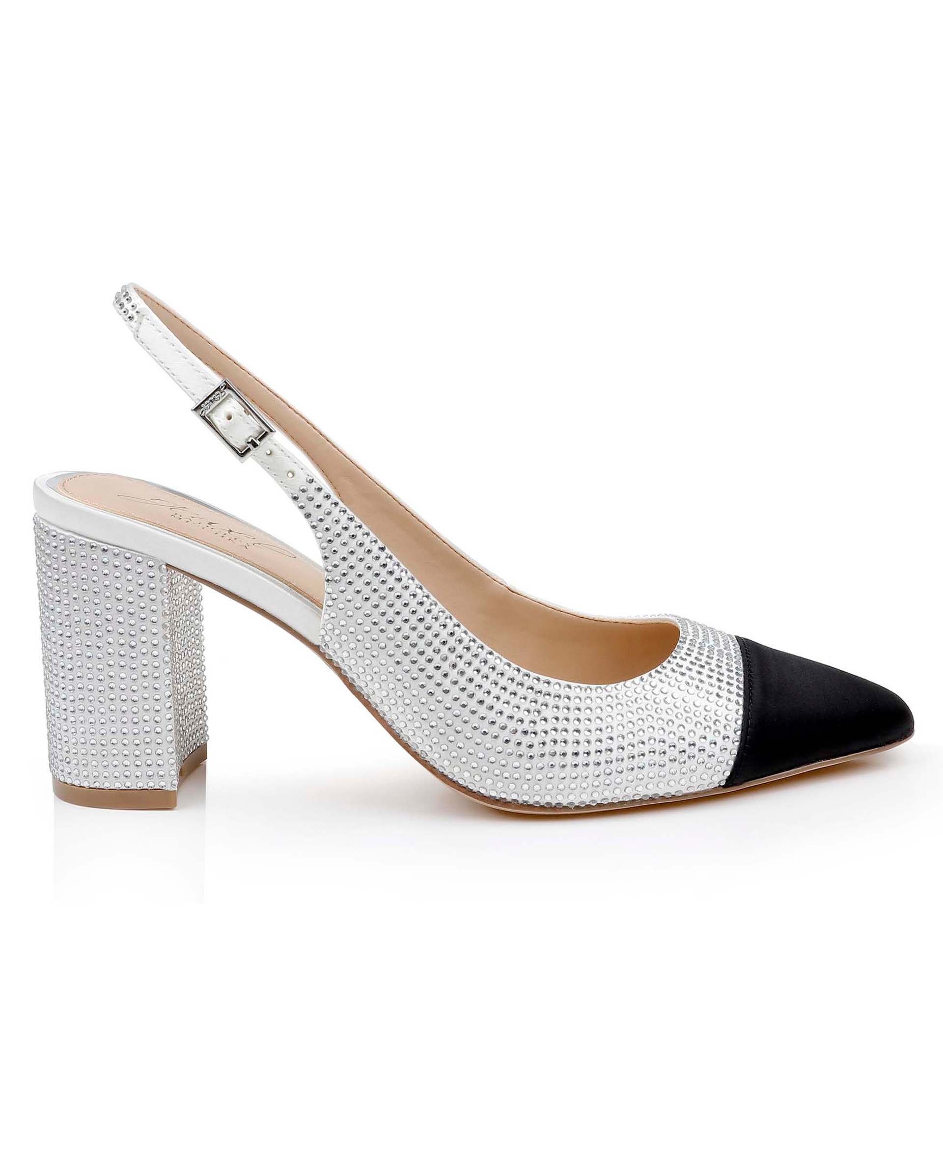 Tatum Slingback Block Heels with Capped Toe