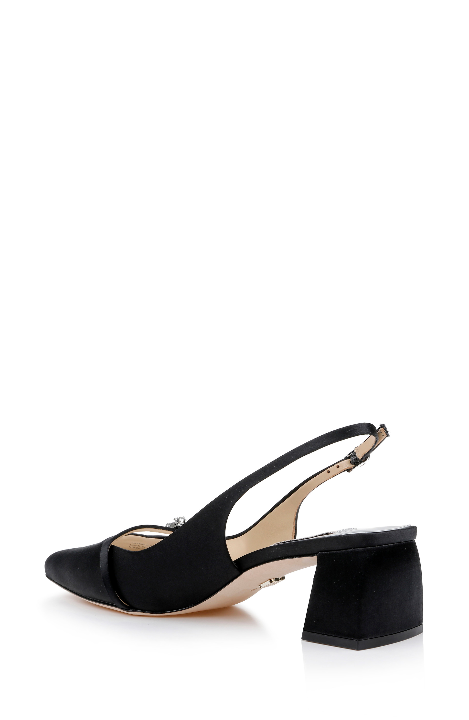 Buena Slingback Block Heels with Crystal Buckle