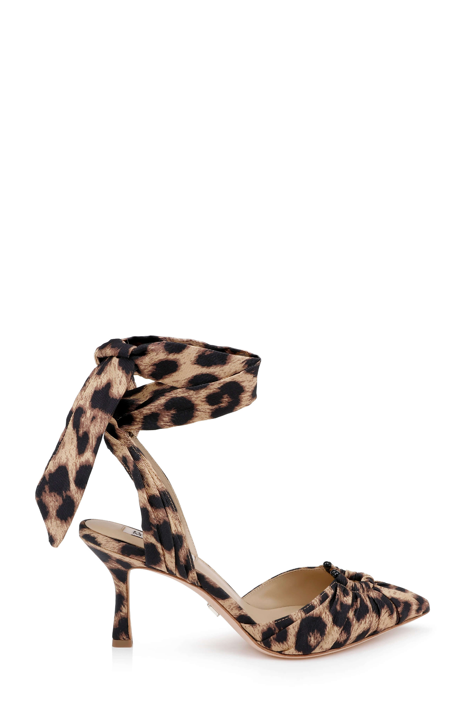 Vania Leopard Print Ankle Tie Pumps