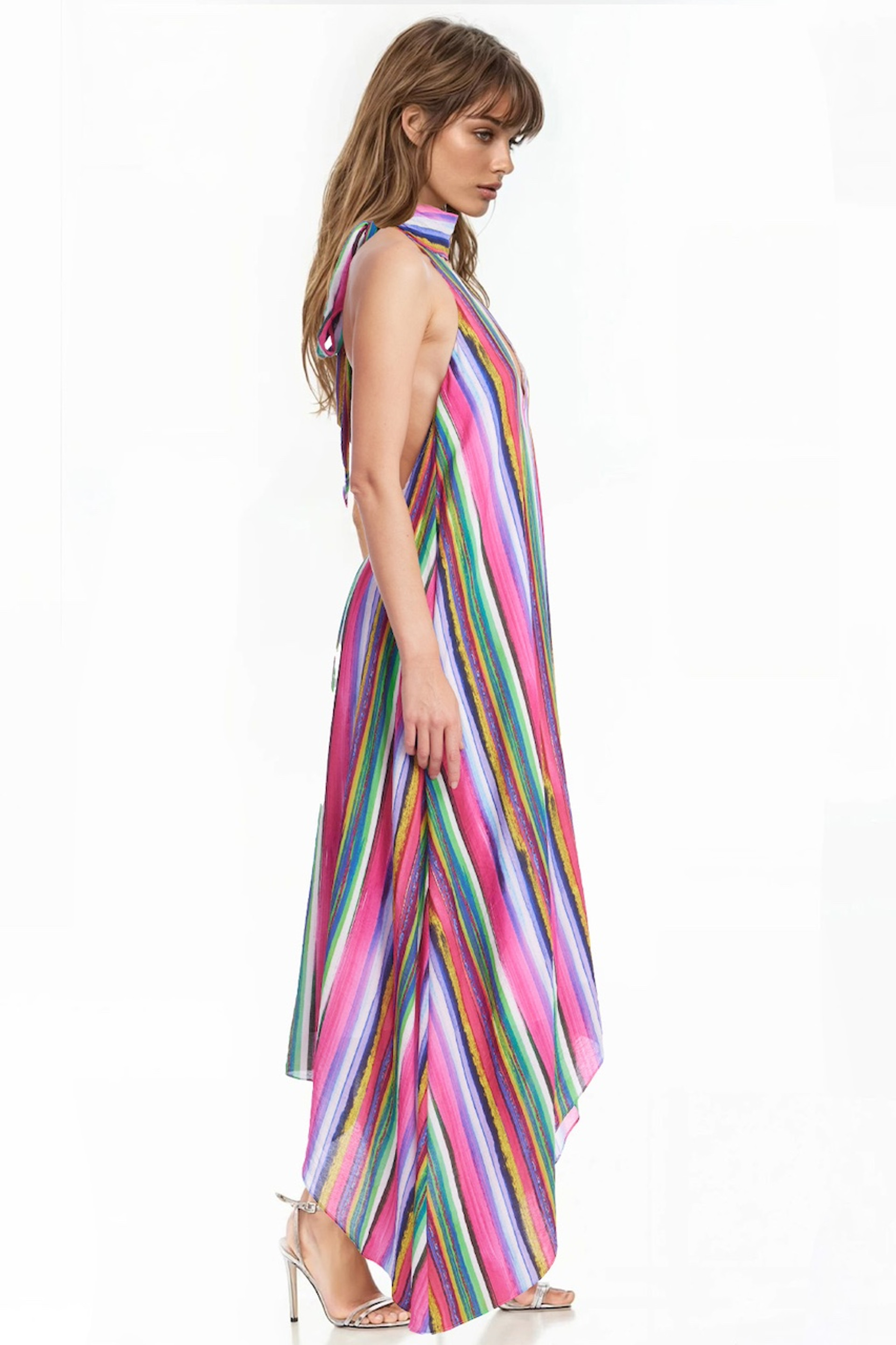 Hattie Striped Halter Dress