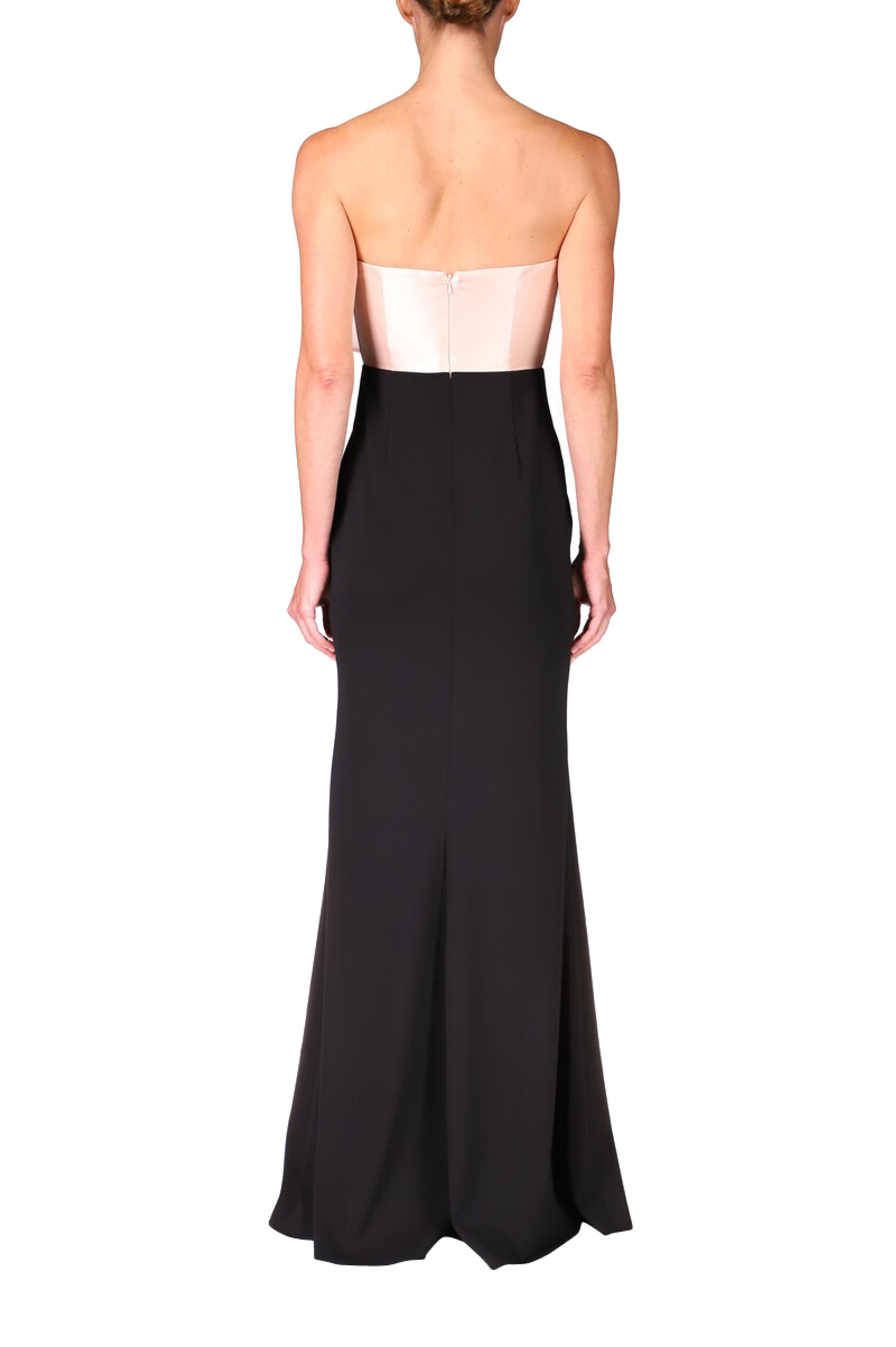 Two-Tone Strapless Bow Gown