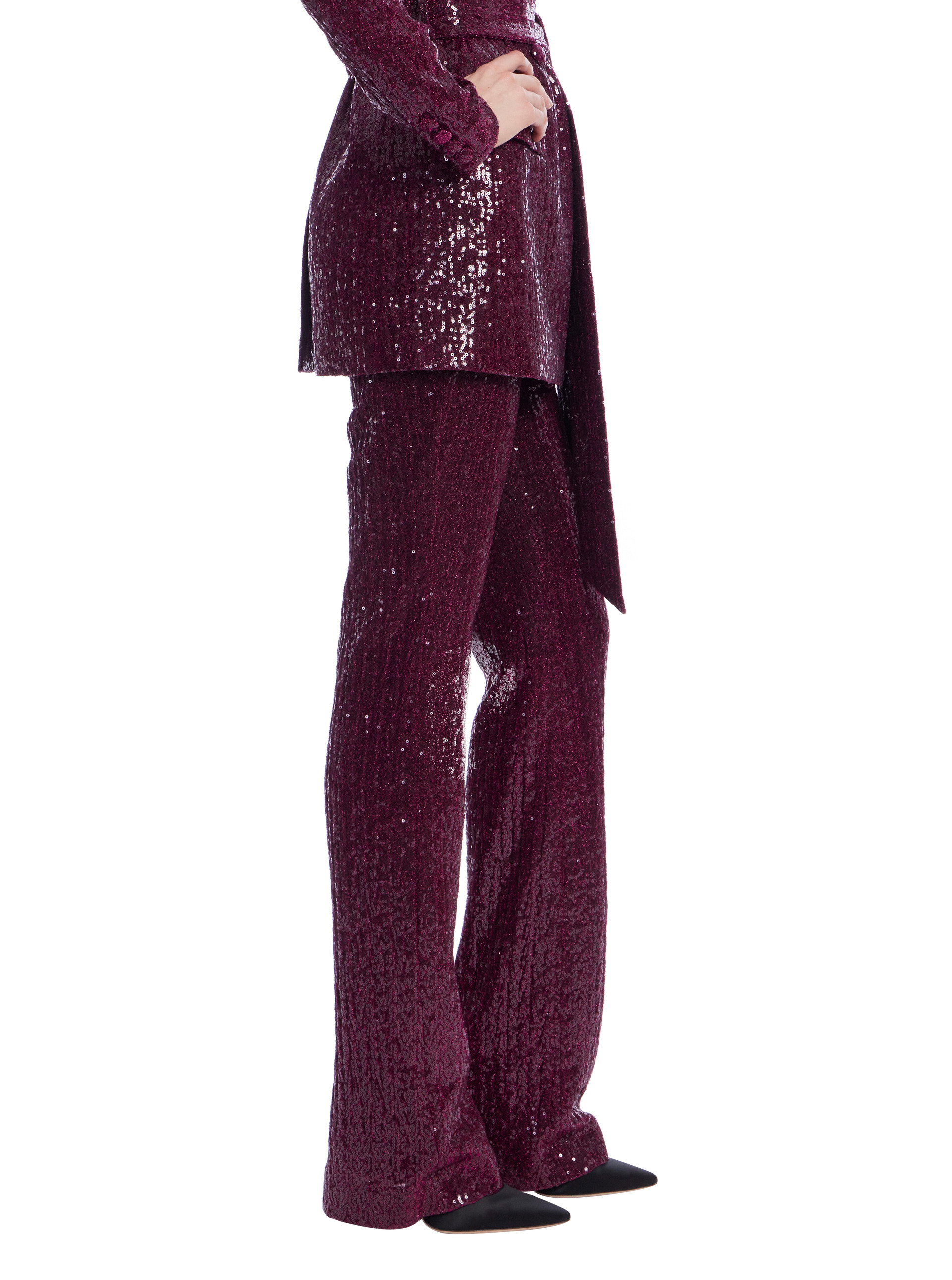 Side Zip Sequin Bootcut Pant