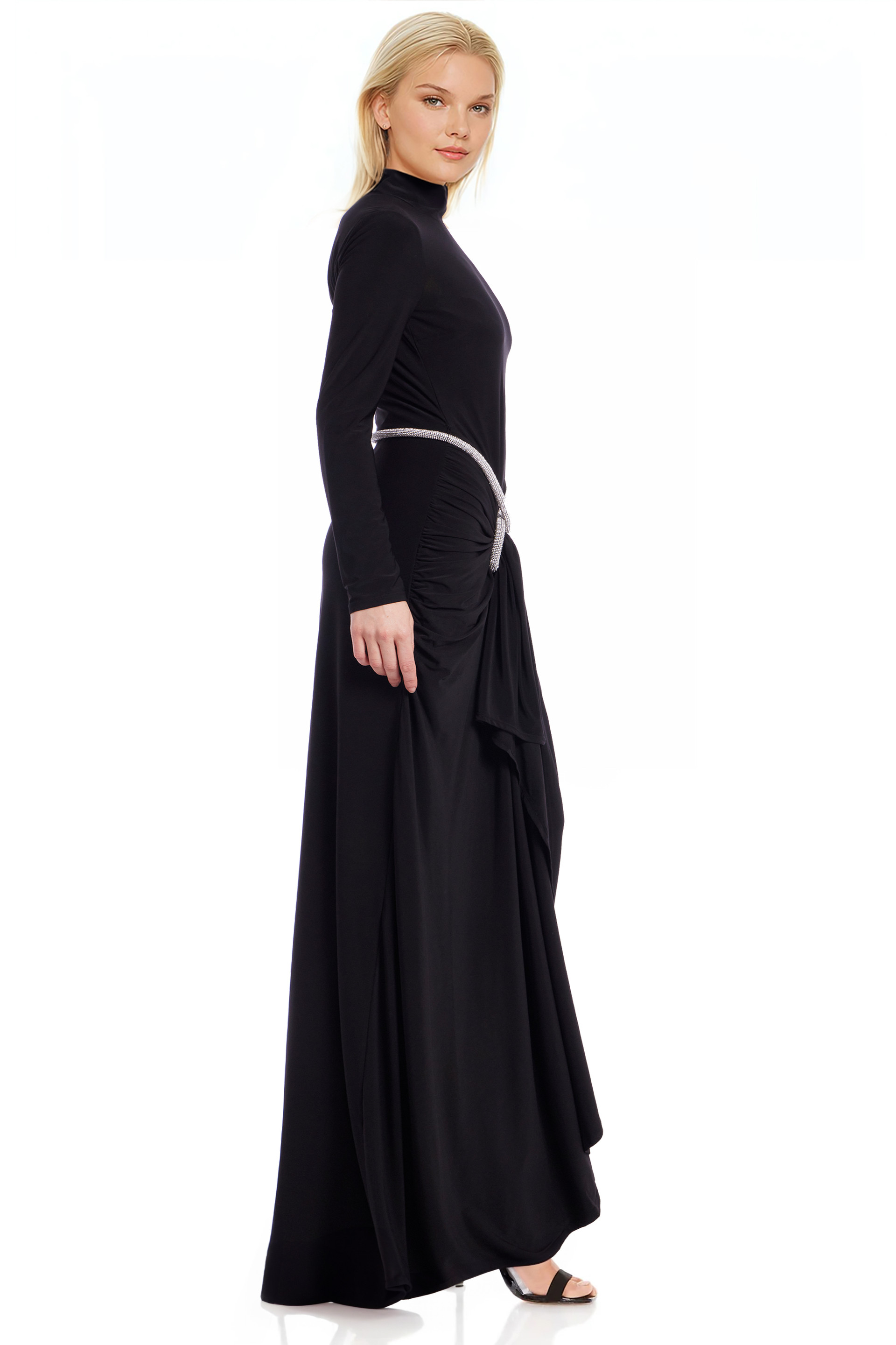 Christina Long Sleeve Belted Gown