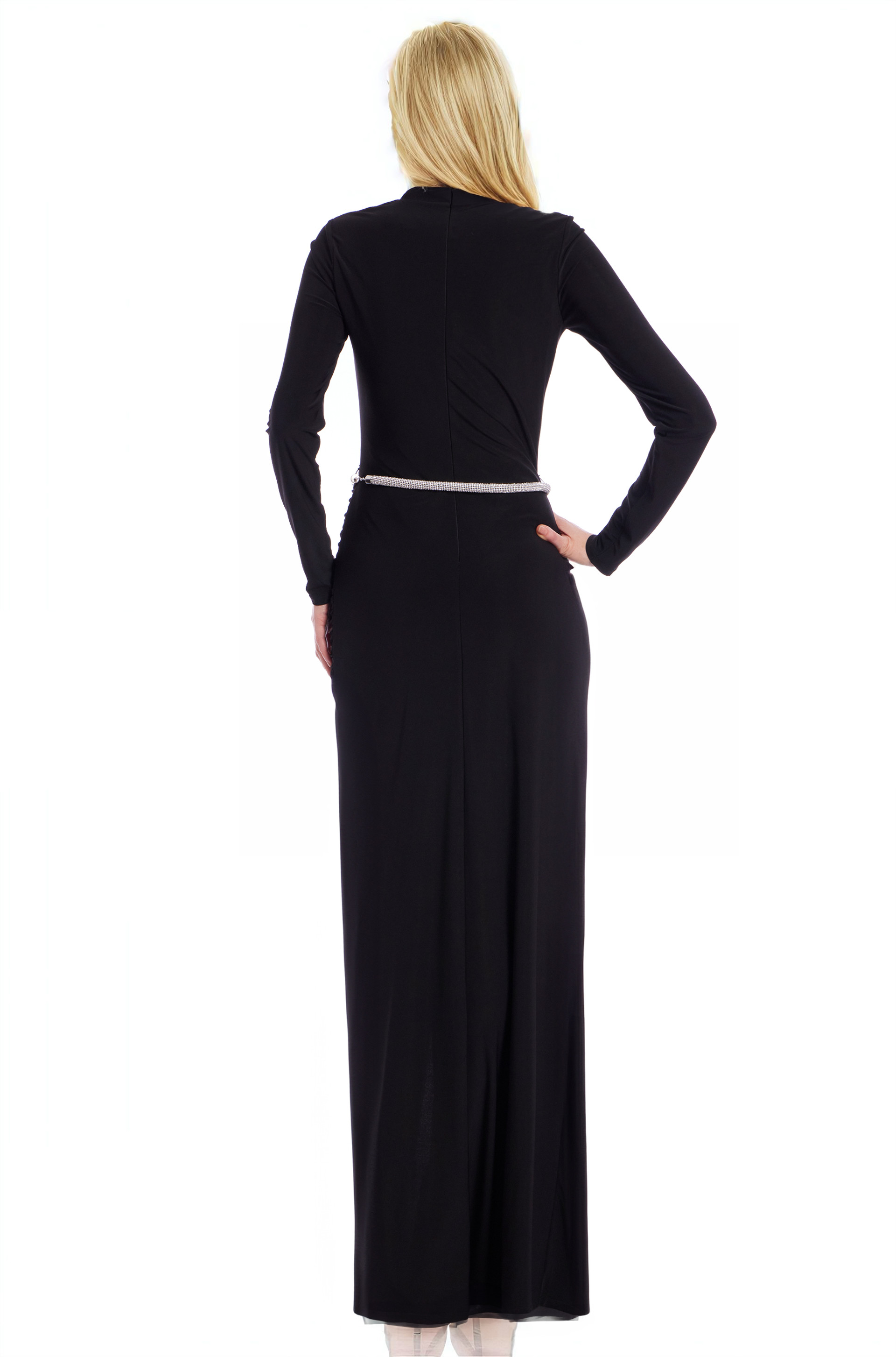 Christina Long Sleeve Belted Gown