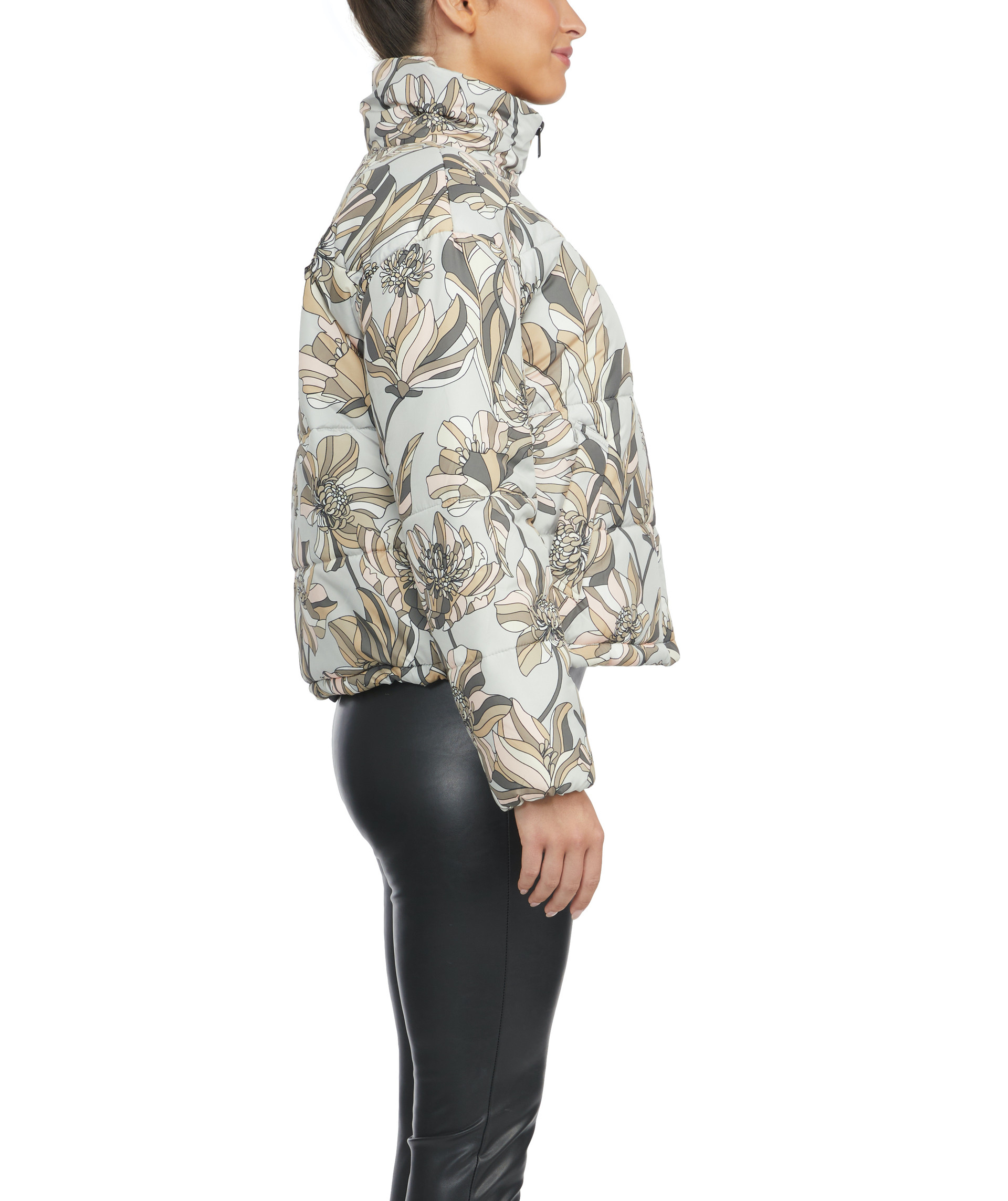 Vintage Print Puffer Coat