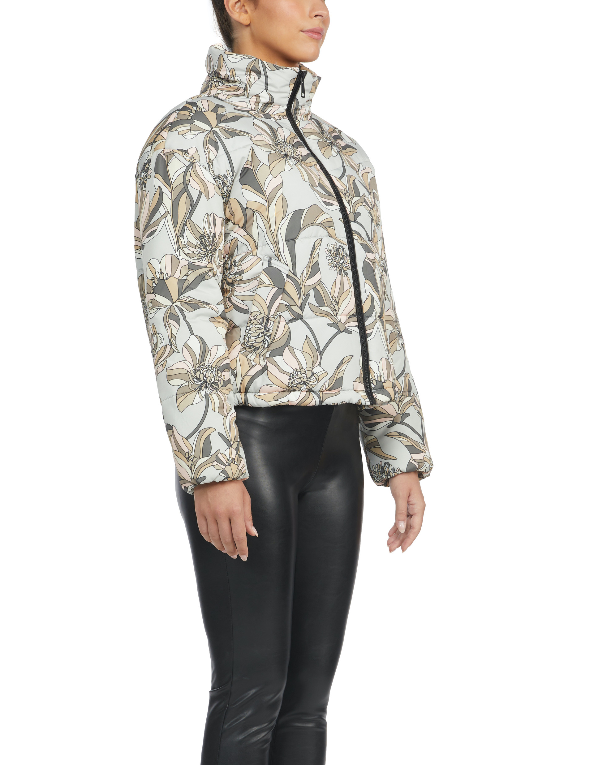 Vintage Print Puffer Coat