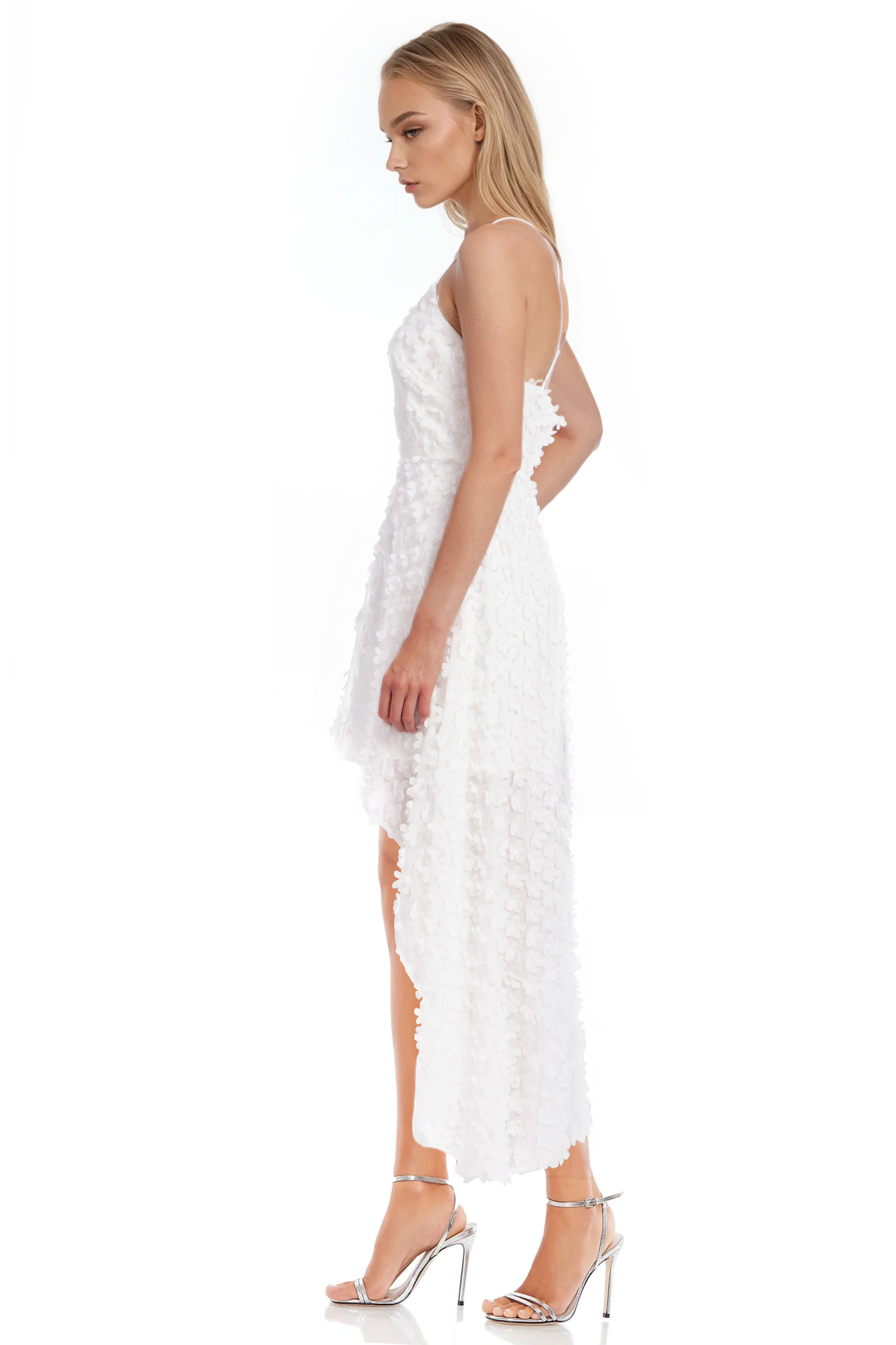 Esme 3D Floral Applique High Low Gown