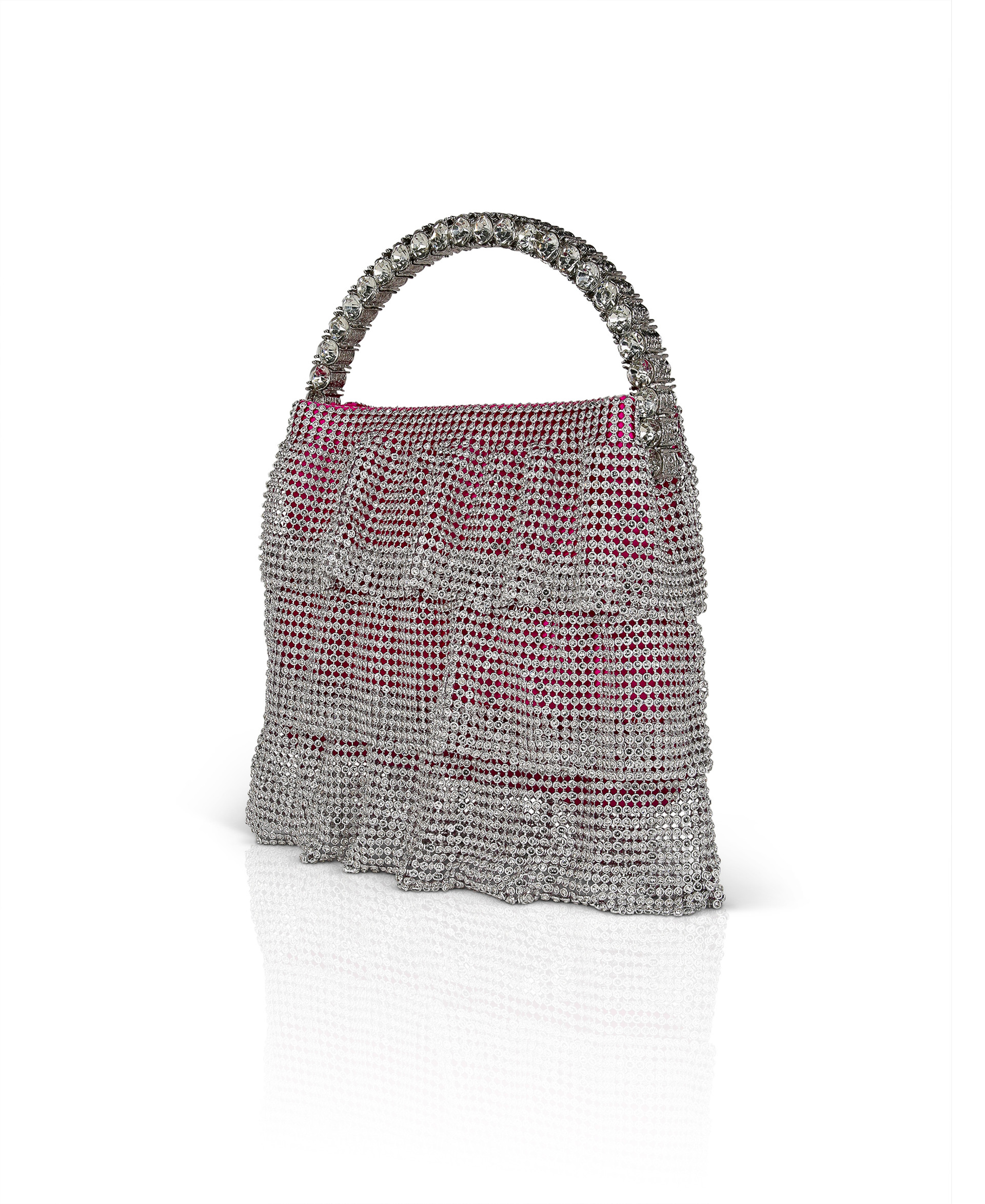 Eirene Layered Crystal Mesh Pouch Clutch