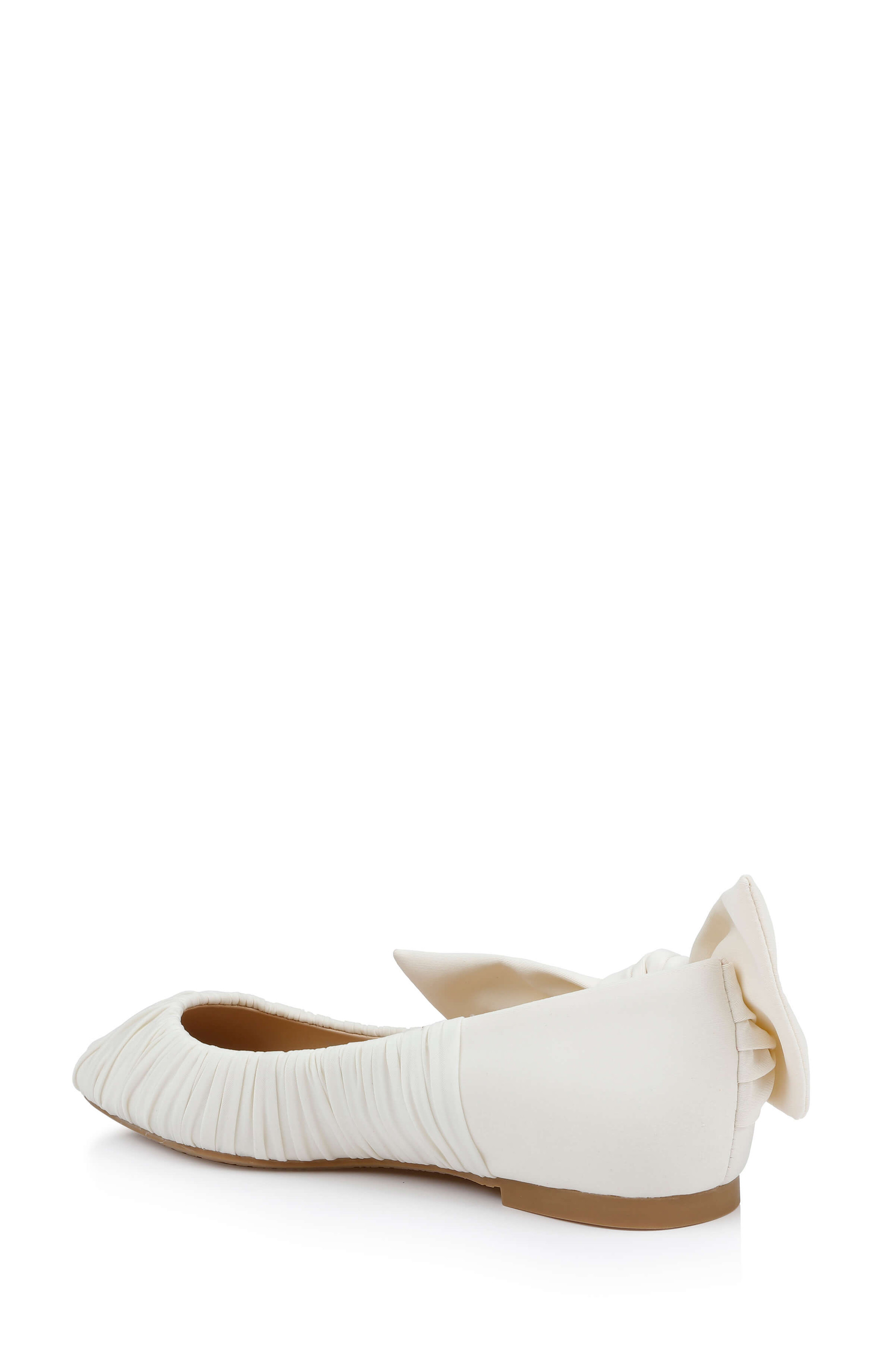 Vayln Ruched Ballet Flats with Oversized Bow